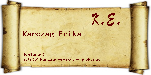 Karczag Erika névjegykártya
